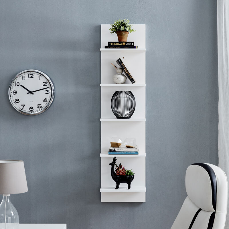 Five-Tier Wide Column Wall Shelf