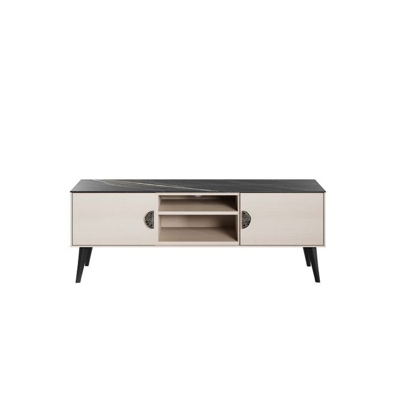 Haley TV Stand in Black Marble