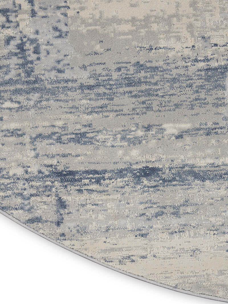 Rustic Textures RUS10 Ivory/Blue 5'3" x Round Rug image number 3