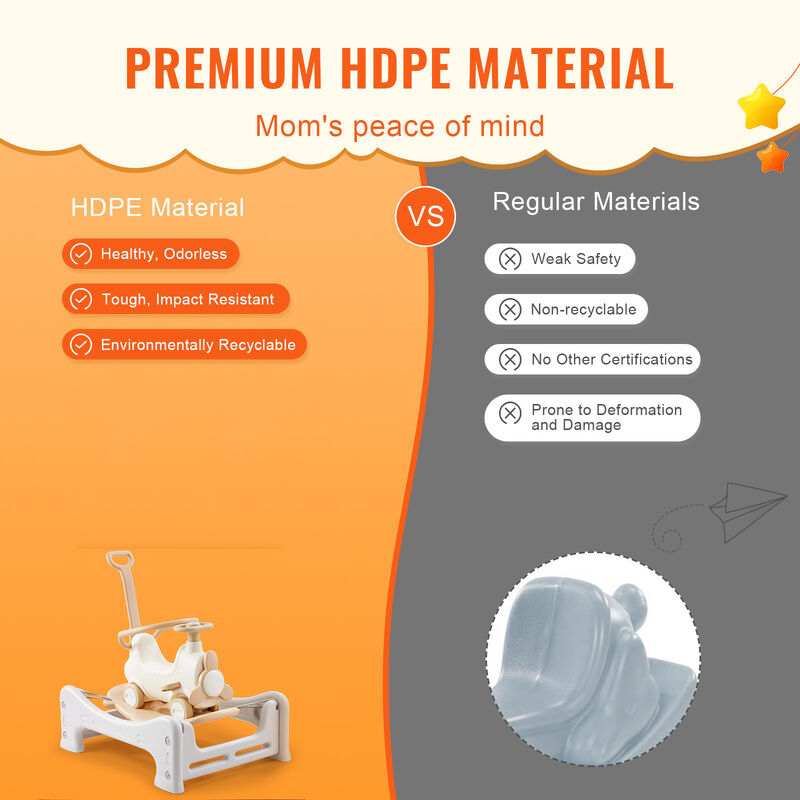 5-in-1 Toddler Ride-On Rocking Horse – Converts to Trampoline, Slide, Basketball Hoop & Swivel Toy for Ages 1–3