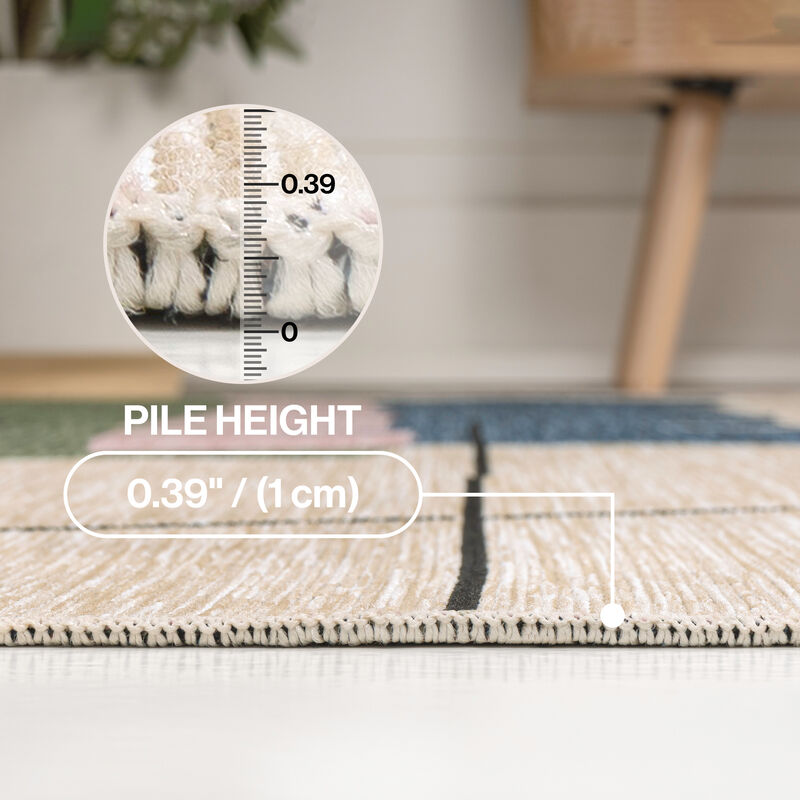 Shelby Coastal Vintage Abstract Palm Leaf Indoor/Outdoor Area Rug