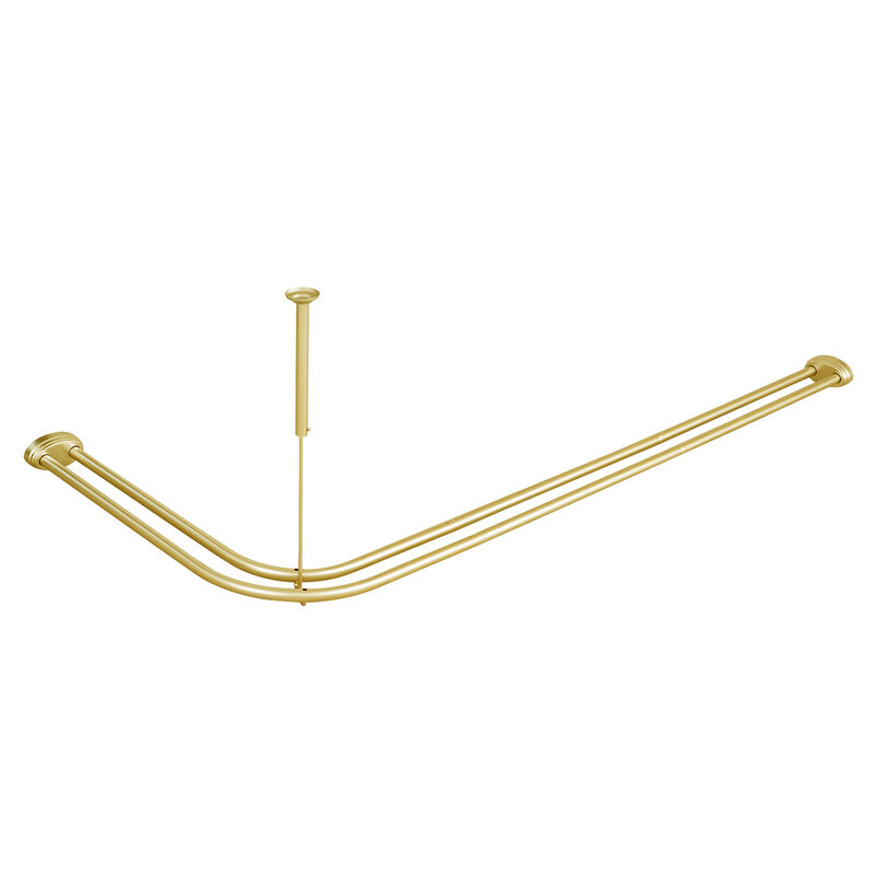 Rustproof Aluminum Double L-Shaped Shower Curtain Rod image number 2