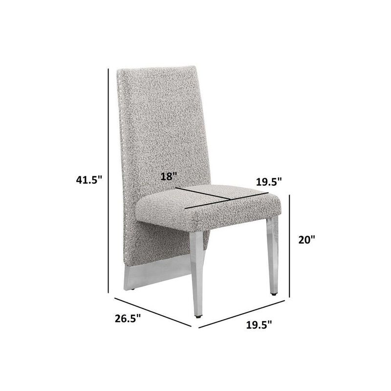 Luxe Rich gray boucle side chairs - Set of 2