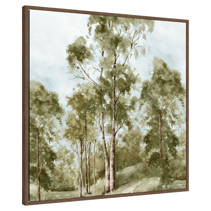 Pathway Through Tranquil Woods by PI Studio Framed Canvas Wall Art