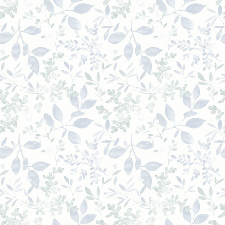 Tinker Light Blue Woodland Botanical Wallpaper