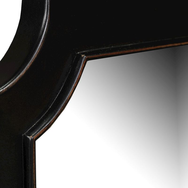 World Interiors Trento 31" Mirror in Distressed Black image number 5