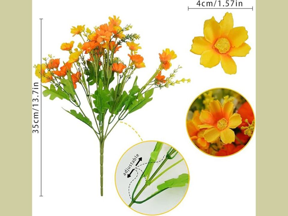 12 Piece Artificial Hanging Flowers UV Resistant Outdoor Garden Porch Decor