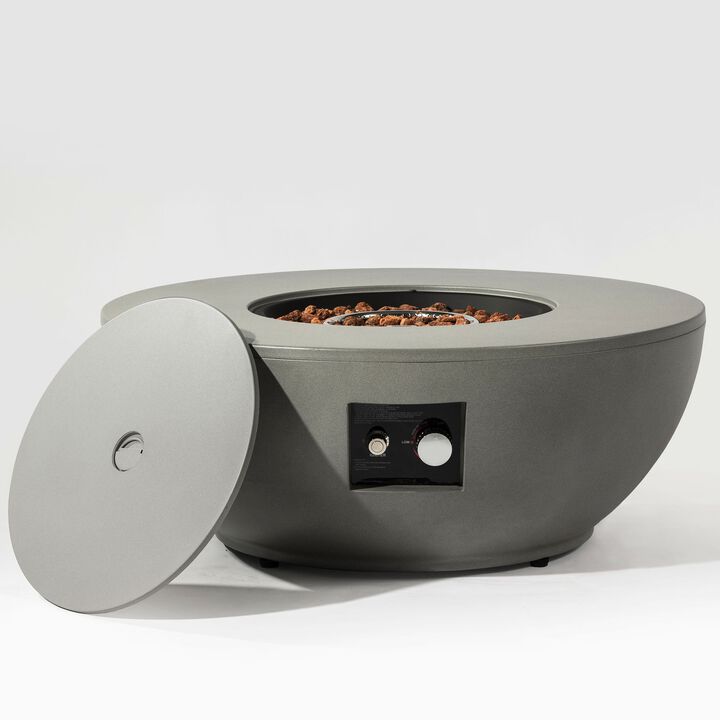 2-Pieces 36" Propane Gas Fire Pit Table, 50000 BTU Round Steel Fire Pit with Tank Holder