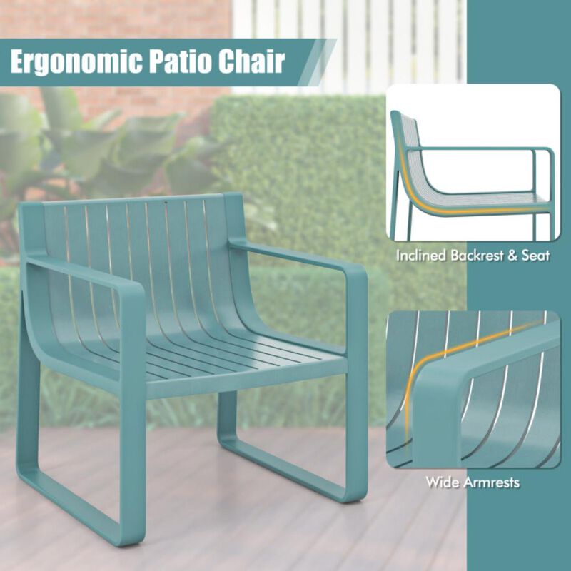 Hivvago Patio Chairs Set of 2 with Curved Backrests and Seats