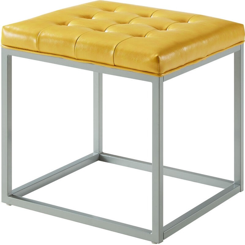 Cube Ottoman with Faux Leather Upholstery &ndash; Compact Storage Seat image number 6