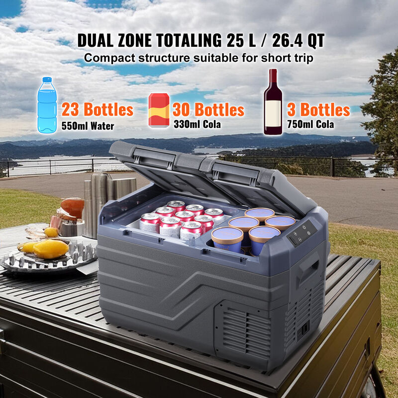 VEVOR Portable Car Refrigerator Freezer Compressor 25 L Dual Zone for Car Home image number 1