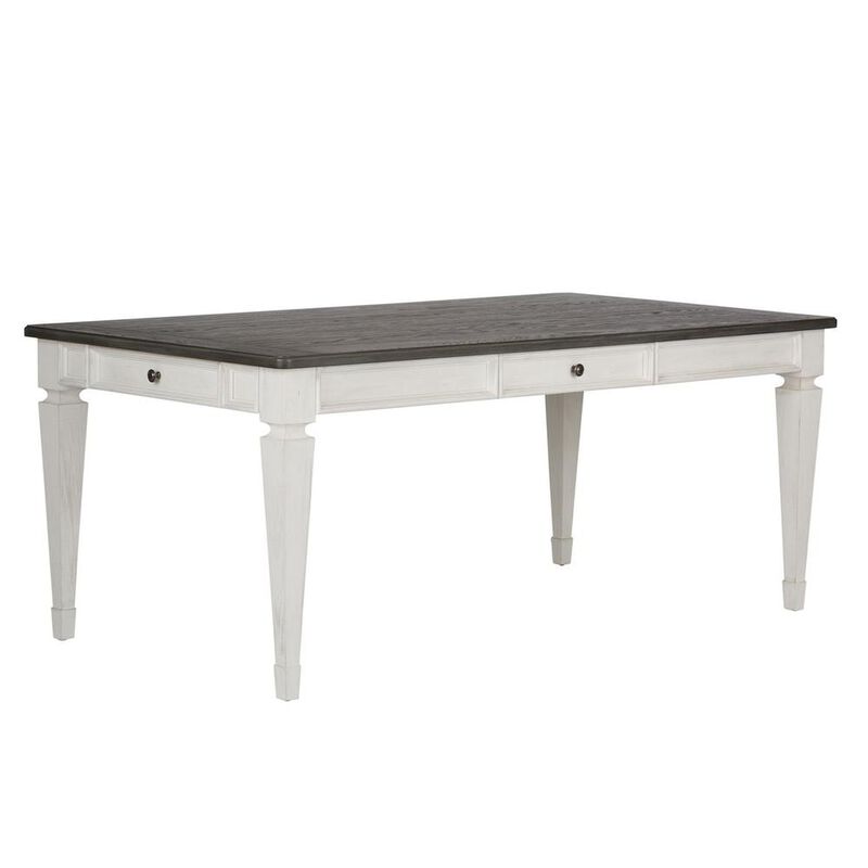 Liberty Furniture Allyson Park Rectangular Leg Table in Wirebrushed White w/ Charcoal Top image number 0