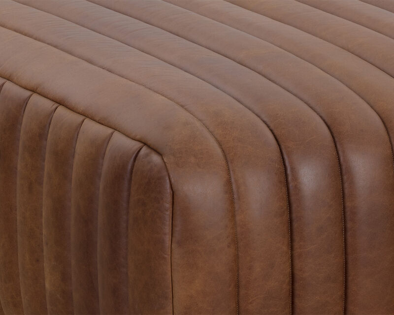 Sparta Square Lucia Tobacco Leather Ottoman image number 3