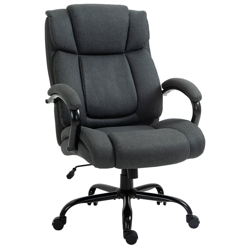 Charcoal Grey Task Giant: 484lbs Capacity Linen Fabric Office Chair