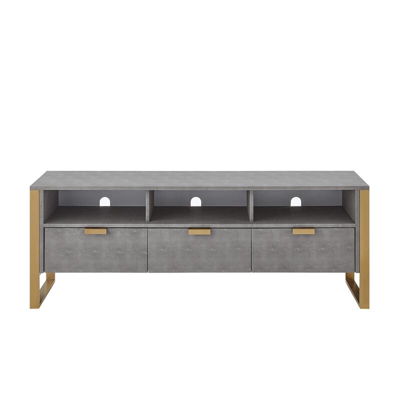 Nicole Miller Taha Faux Shagreen TV Stand/Cabinet