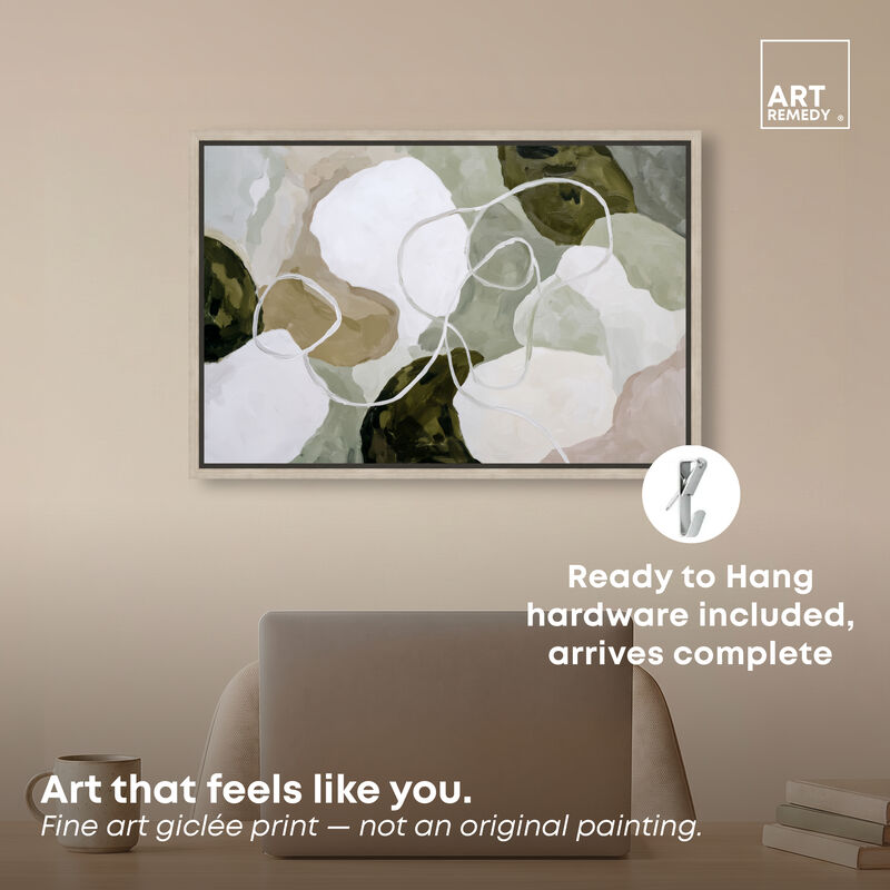 Mossy Contours Abstract Canvas Print by Art Remedy image number 1