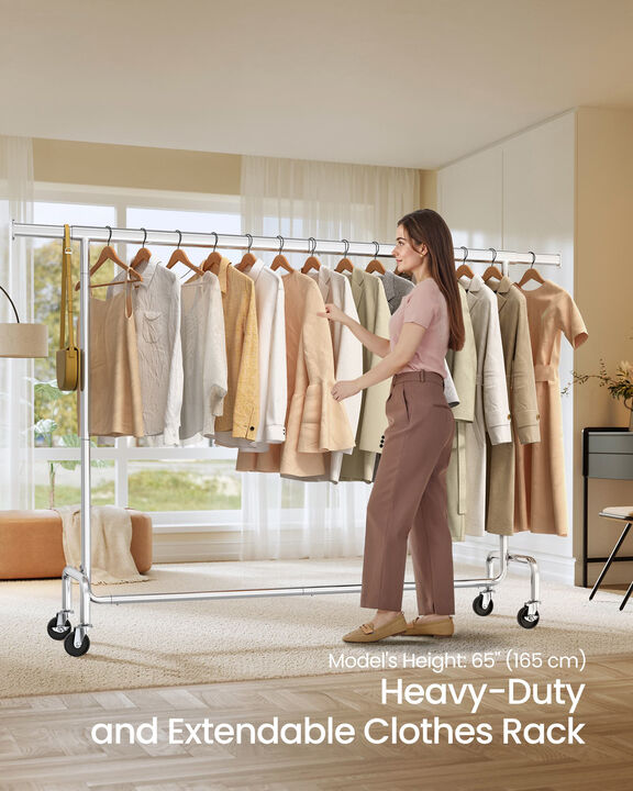 Heavy Duty Garment Rack Adjustable Rod for Clothes Organization