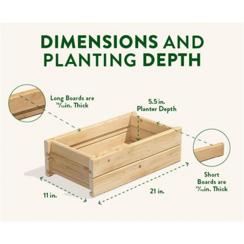 Unfinished Cedar Wood Planter Box for Outdoor Garden or Indoor Plant Display