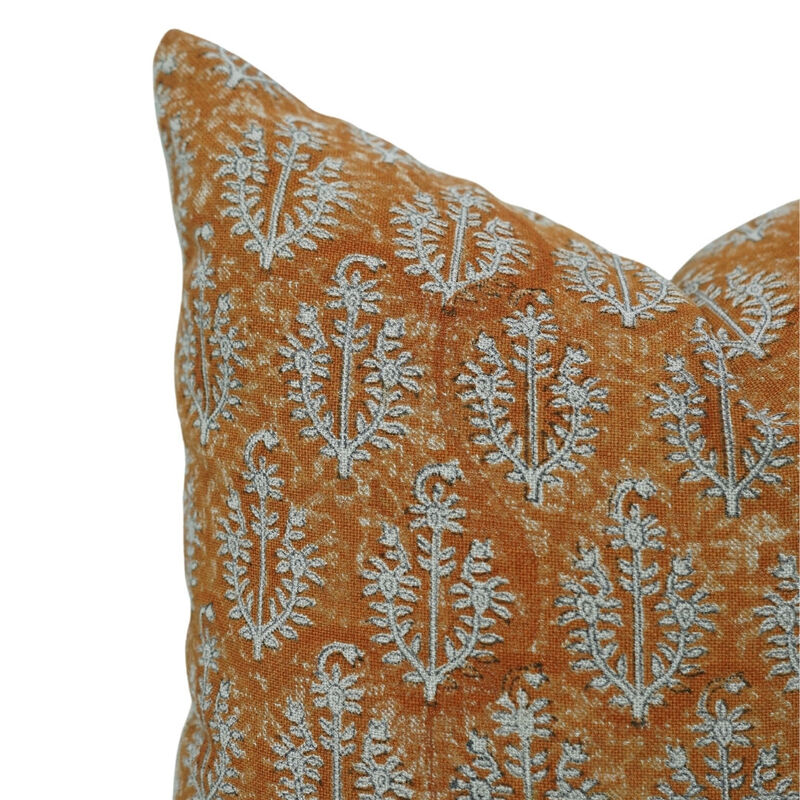Fabdivine Handmade Farmhouse Heavy Linen Pillow Cover Boho Rectangle Throw Cushioncase Block Print for Sofa, Bed, Dining, D&eacute;cor, Neelgagan image number 6