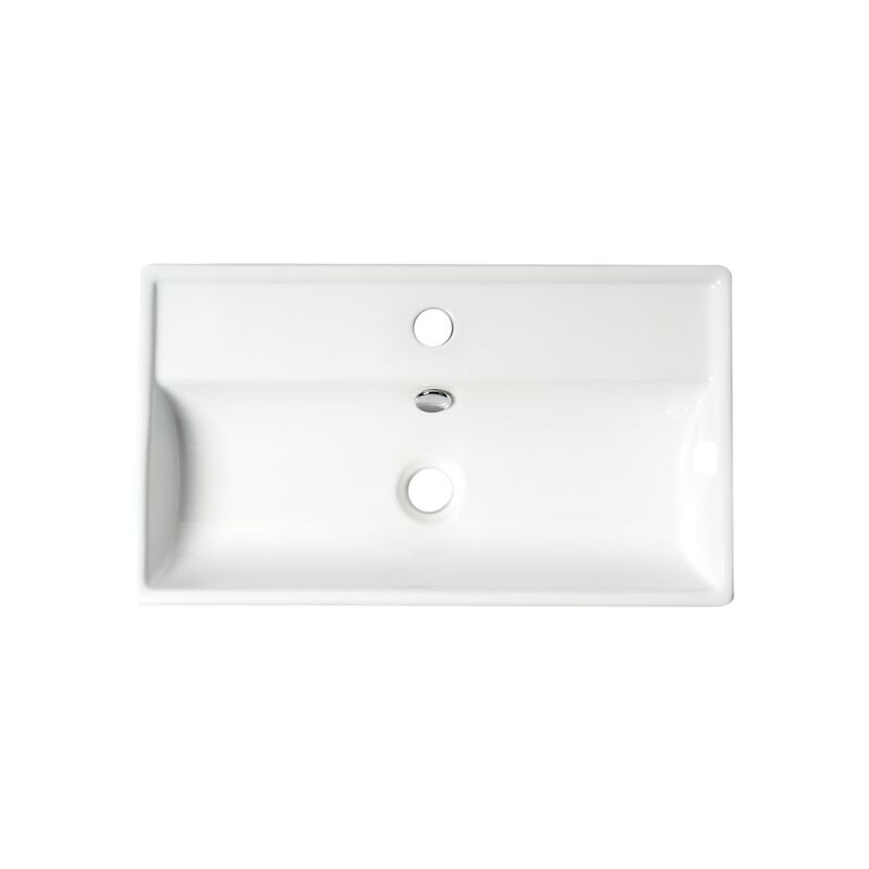ALFI brand White 22 Rectangular Wall Mounted Ceramic Sink with Faucet Hole