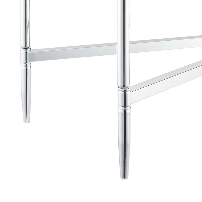 Convenience Concepts Tudor Console Table, Clear Glass/Chrome