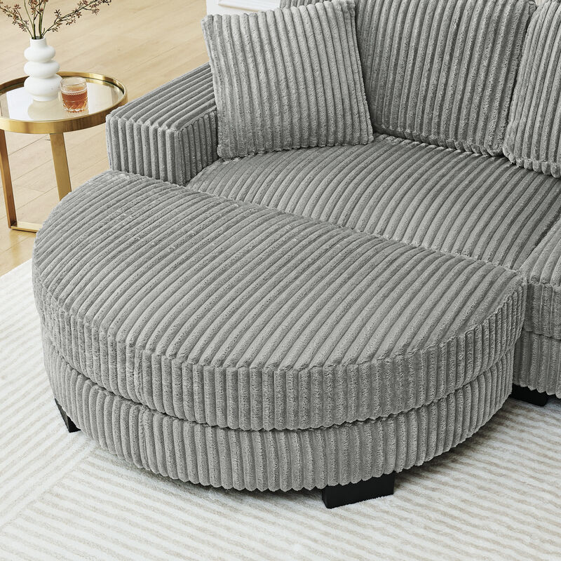 Merax Convertible Loveseat Sofa Bed with Arc Footstool image number 7