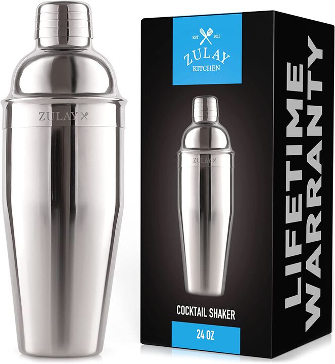 Stainless Steel Cocktail Shaker with Built-in Strainer