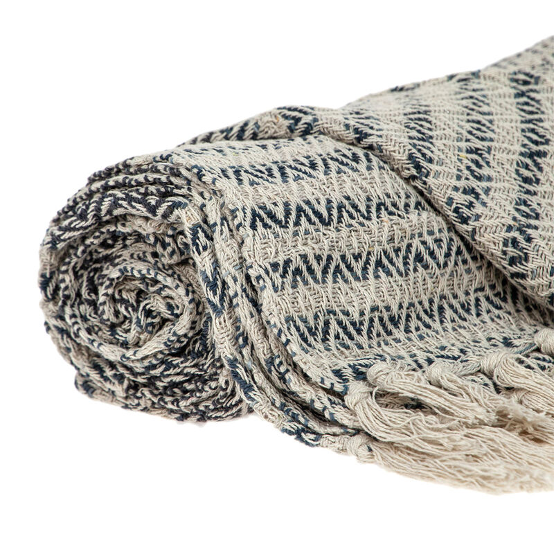 HomeRoots Beige and Taupe Diamond Weave Handloom Throw image number 2