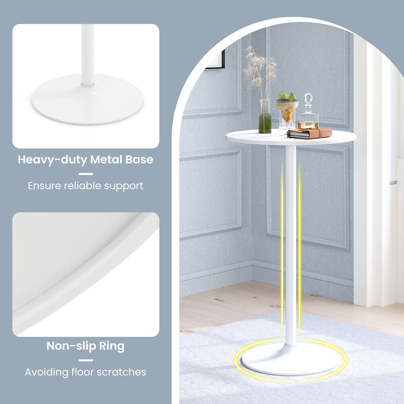 Round Bar Height Bistro Table – Tall Coffee & Cocktail Table for Kitchen or Home Bar