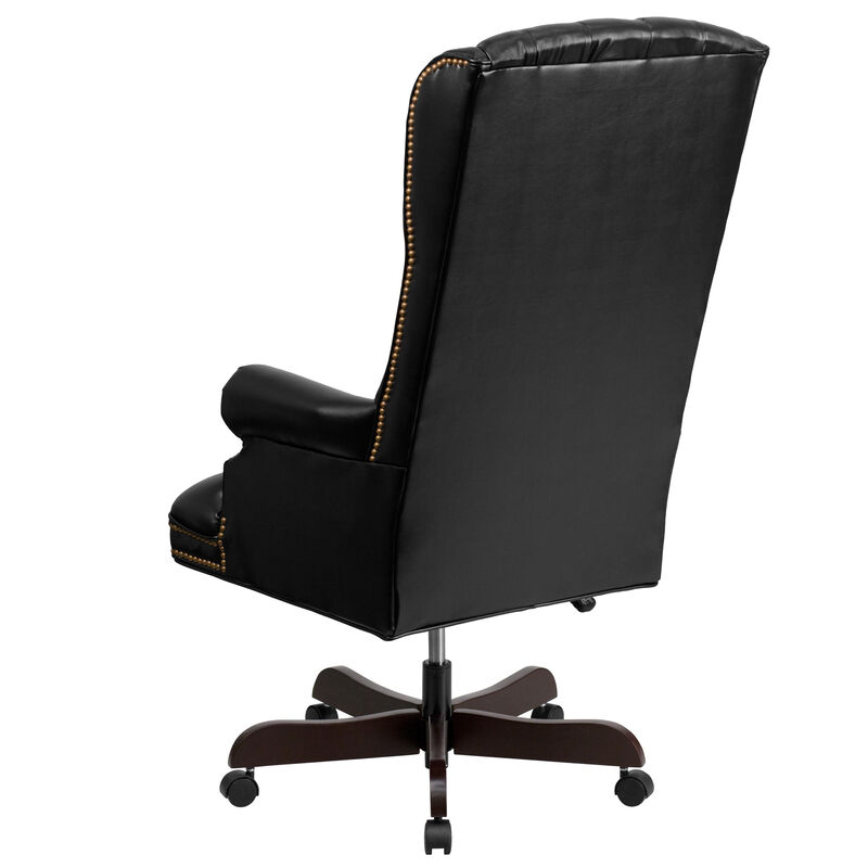 Turner High Back Traditional Fully Tufted LeatherSoft Executive Swivel Ergonomic Office Chair with Arms