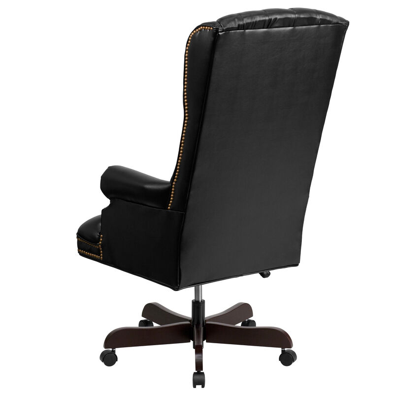 Turner High Back Traditional Fully Tufted LeatherSoft Executive Swivel Ergonomic Office Chair with Arms image number 4
