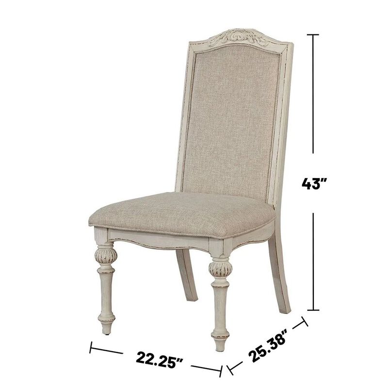 Simple Relax 7 Piece Dining Set in Antique White And Ivory image number 2