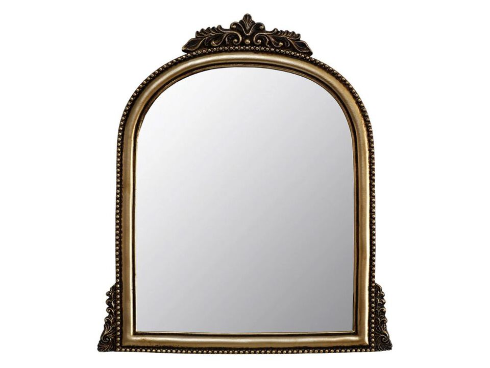 Vintage Gold Baroque Wall Mirror 15x13 Inch Ornate Arched Decorative Mirror