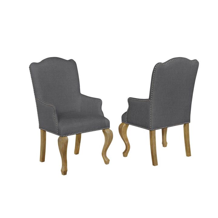 Best Quality Furniture Armchairs, Set of 2 in gray linen