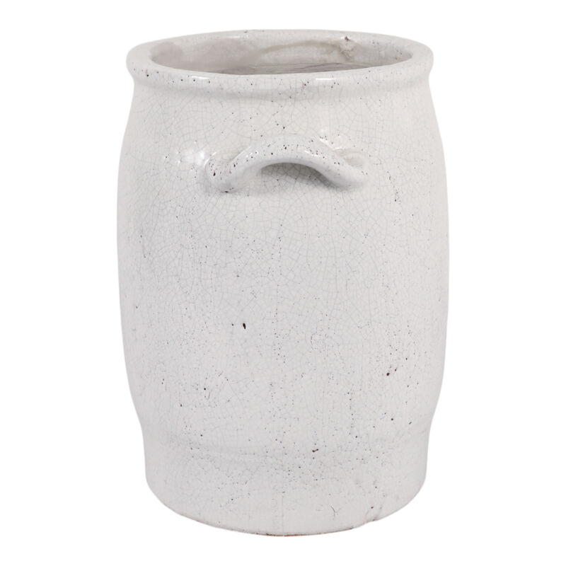 12x10" Crackle Finish Vase, White image number 3