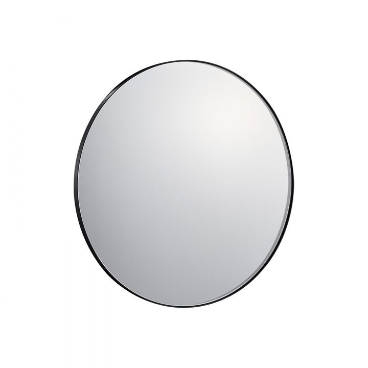 Round Wall Mirror with Aluminum Alloy Frame for Bathroom, Bedroom, or Entryway