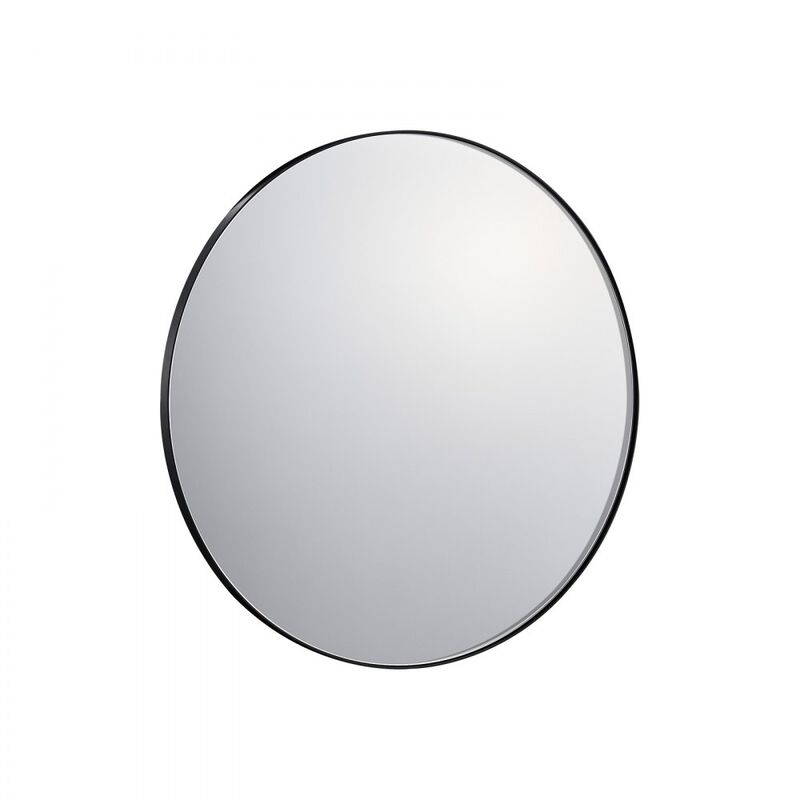 Round Wall Mirror with Aluminum Alloy Frame for Bathroom, Bedroom, or Entryway