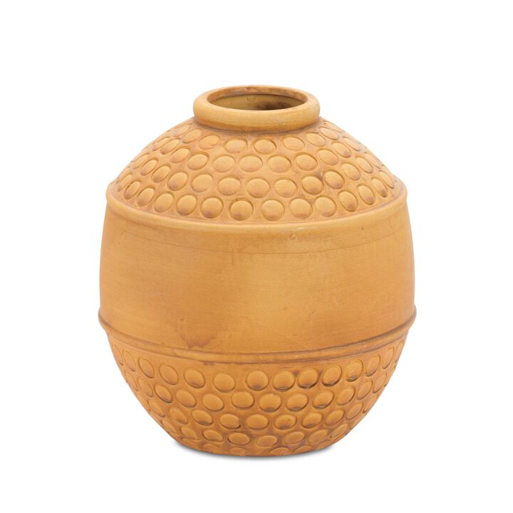 Textured Terra Cotta Vase for Home Decor – Bubbled Ceramic Vase for Entryway, Coffee Table, or Bookshelf