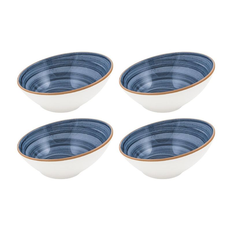 Dusk dia.6.5" h:3" 12 oz. Round Blue Porcelain Bowl (Set of 4)