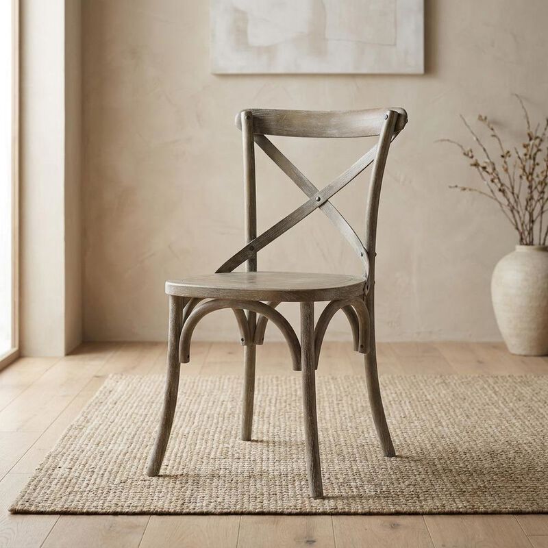 Solid Wood Dining Side Chair with Cushioned Seat for Dining Room, White image number 5