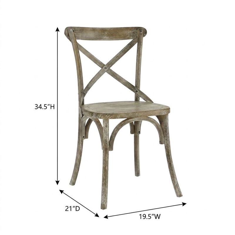 Solid Wood Dining Side Chair with Cushioned Seat for Dining Room, White image number 2