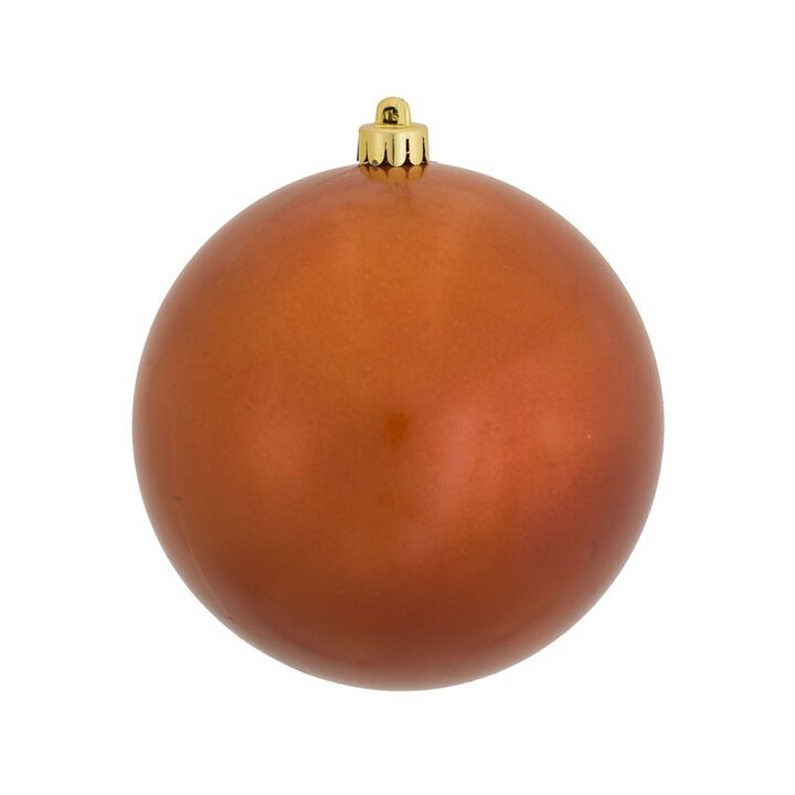 Vickerman 394069 - 6" Burnish Orange Candy Ball Christmas Tree Ornament (4 pack) (N591518DCV)