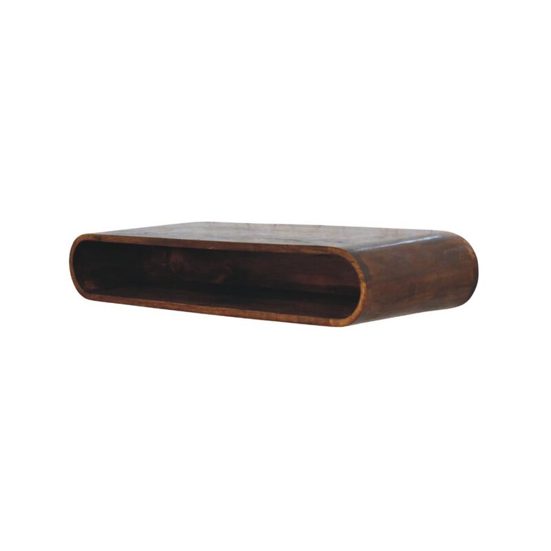 Artisan Furniture Solid Wood Arc Shadow Wall-Mounted Media Console, Brown image number 2