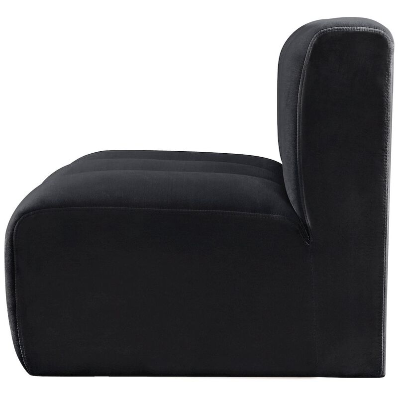 Meridian Furniture Arc Black Velvet Straight Chair