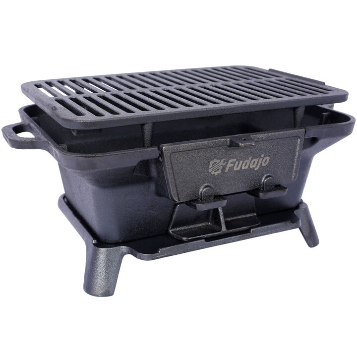 Streamdale Oval Cast Iron Grill Outdoor Charcoal Grill & Skillet