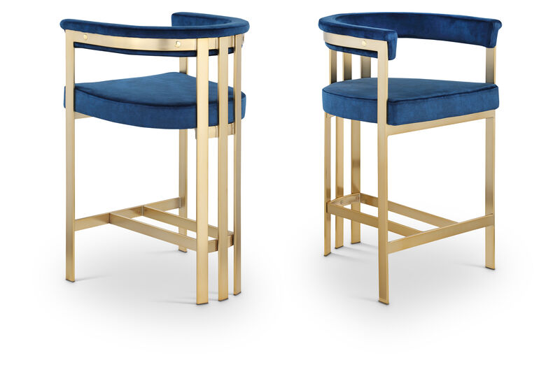 Meridian Furniture Marcello Velvet Counter Stool, Set of 2