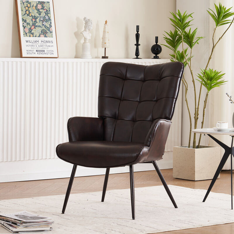PU Faux Leather Accent Chair