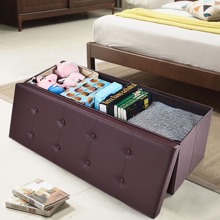 Large Folding Ottoman Storage Seat
