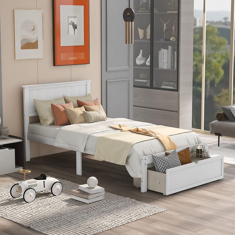 Modern Wooden Bed &ndash; Sleek Space Saver image number 6