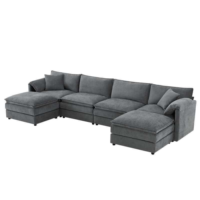 Fincep U-Shaped Modular Cloud Sectional Sofa image number 8